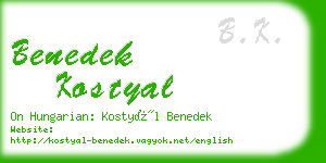 benedek kostyal business card